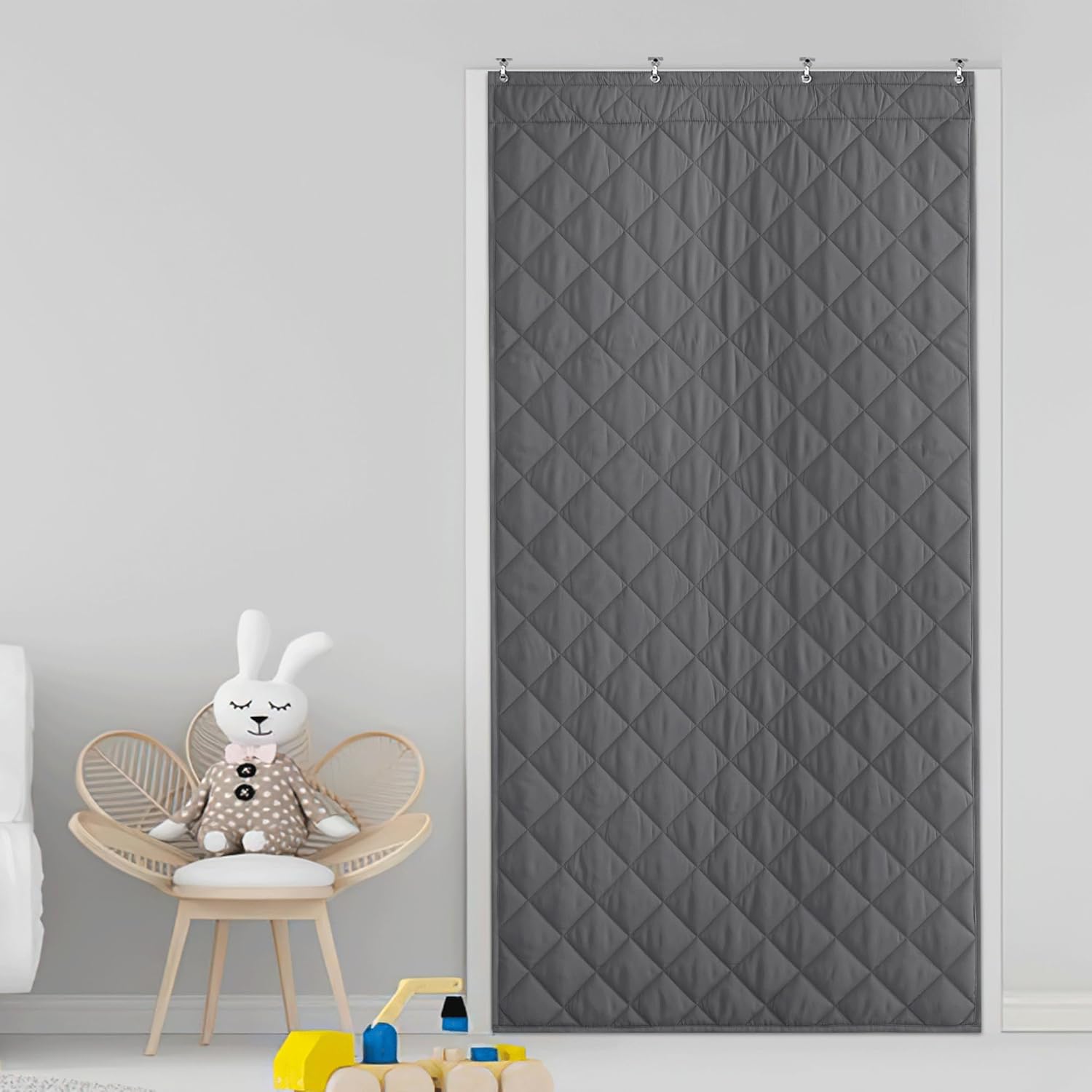 Outdoor Curtains - NICETOWN Thick Warm Winter Waterproof Curtains for Snow Rain Weather, Self Adhesive Privacy Blackout Curtains for Indoor Outdoor Door Window Cover, 1 Panel, 44