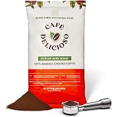 Cafe Delicioso Brazilian Ground Coffee, Medium Dark Roast, 16 oz | 100% Brazilian Arabica, Smooth Flavor, Low Acidity, Fresh Aroma, French Press &amp; Drip Compatible