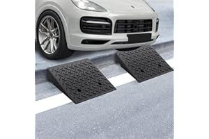LAKEXUS 2 PCS Rubber Curb Ramp, 20"*20"*7" Threshold Ramp, Heavy Duty 6800Lbs Capacity Driveway Curb Ramps, Portable Shed Ramps for Low Cars Vehicle Motorcycle Wheelchairs Bikes (20 * 20 * 7 Inch)