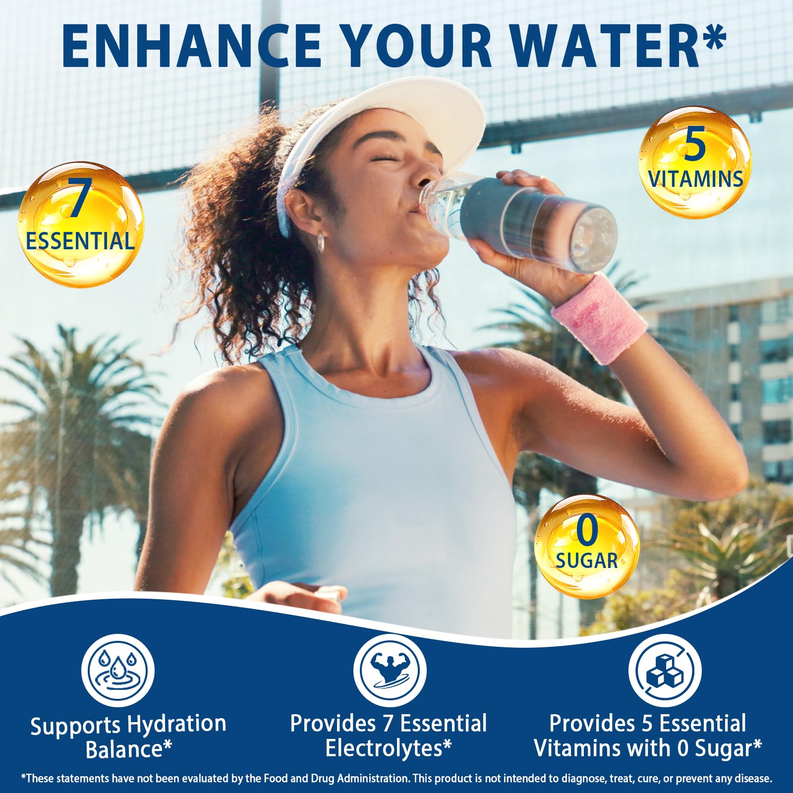 Elektrolyte Pulver Hydration 24 Beutel, 7 Essenzielle Mineralstoffe & 5 Vitamine, schnelle Flüssigkeitszufuhr, schnelle Flüssigkeitszufuhr, Zuckerfreie Hydratationspäckchen 6 Geschmacksrichtungen 5