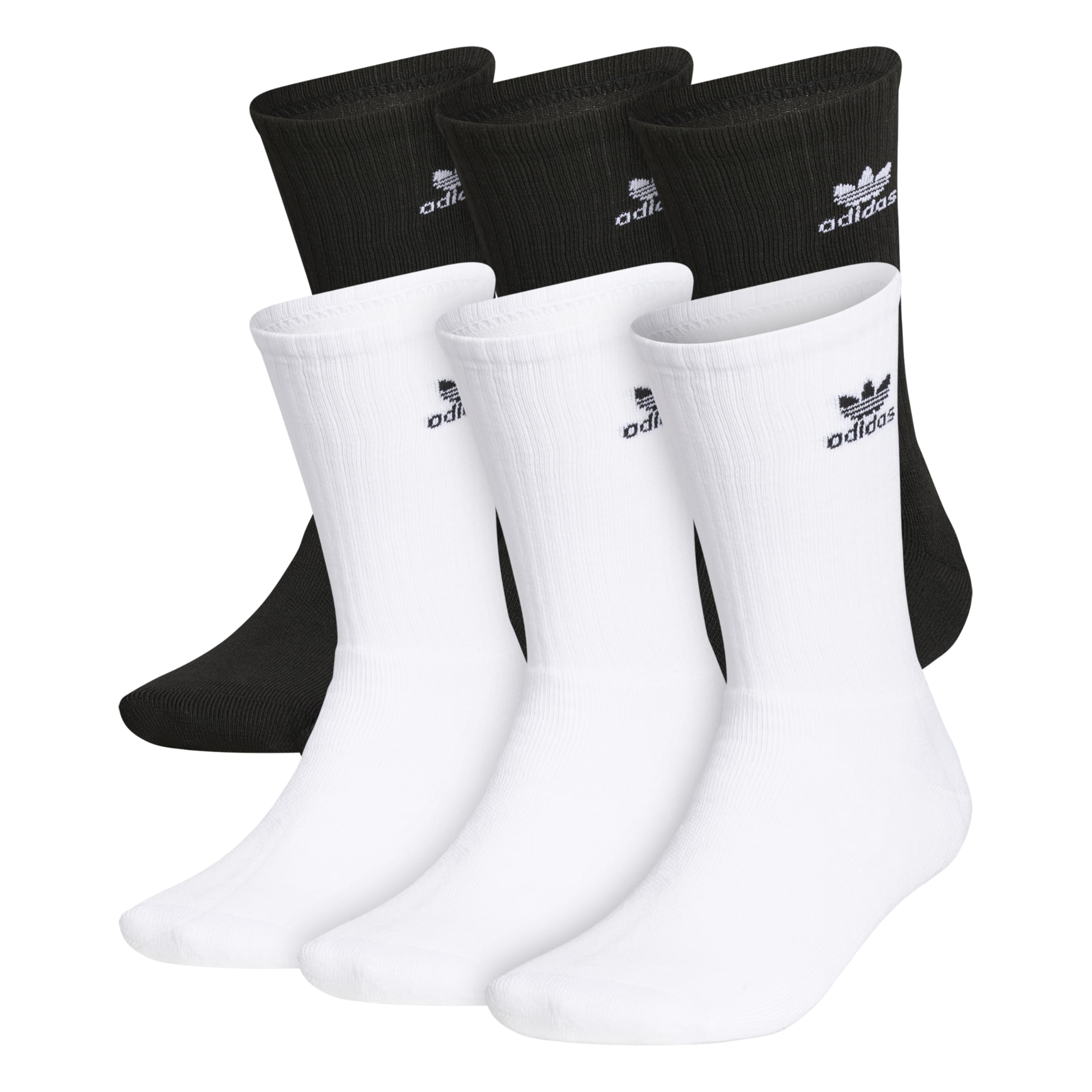 Photo 1 of adidas Originals Trefoil (6-Pair) Crew Sock, White/Black, Medium