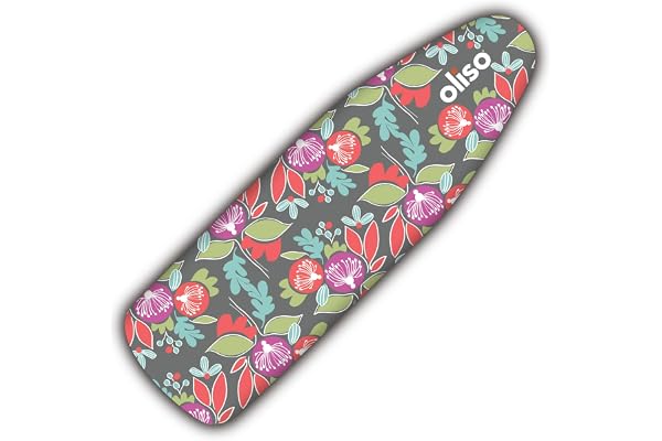 Oliso Ironing Board Cover, Durable 100% Cotton Lined with Professional Grade Felt pad - Fits Standard 54” x 15" Boards, a Wid