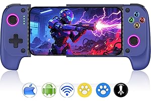 Spican Mobile Game Controllers for iPhone/Android, Hall Effect Phone Controllers Support Phone Case,Game Controllers for Xbox,for PlayStation,Cloud/Steam Gaming (Blue)