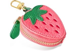 BRYASHA Strawberry Purse Charm Cute Mini Coin Purse Keychain,Mini Leather Cute Zipper Wallet Accessories for Coin Pouch Keychain Wallet Gifts for Girl