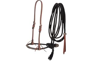 Tough 1 Basketweave Bosal Hanger/Bosal/Cord Mecate, Black