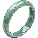Jade Stone Bangle Bracelet -Round Multi-Polished Design with Box, Feng Shui Good Luck Accessory, Positive Energy Gift for Women Men
