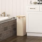 Lifewit 50L Slim Laundry Basket with Lid Beige Narrow Foldable Hamper view 2