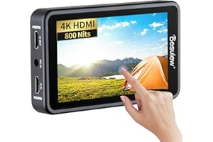 Desview R5II Camera Monitor, 5.5 inch High Brightness Touch Screen Field Monitor with 3D Lut Full HD 1920x1080 IPS Waveform VectorScope Peaking Focus 4K HDMI 8V DC Input Output for DSLR Camera
