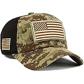 USA Flag Hat Desert Digital Detachable Patch Micro Mesh Cap