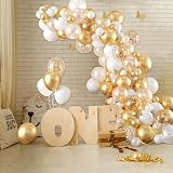 Balloon Garland White and Gold Arch Kit with Butterfly Stickers 104pcs view 3