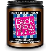 Homsolver 65th Birthday Decorations Gifts for Her Him, Happy 65th Birthday Candle Gift for Women Men, Funny 65 Years Old Ideas- Lavender Scented Candles