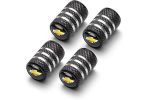 GENERIC Tire Valve Stem Cap Cover for Chevy Malibu Camaro Trax Traverse Sonic Cruze Volt Equinox Spark Belt O-Ring Seal Corrosion Resistant Air Cap 4 Pack Black