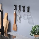 GlazieVault Black Coat Hooks 10 Pack Zinc Alloy Heavy Duty Wall Mounted Adhesive view 3