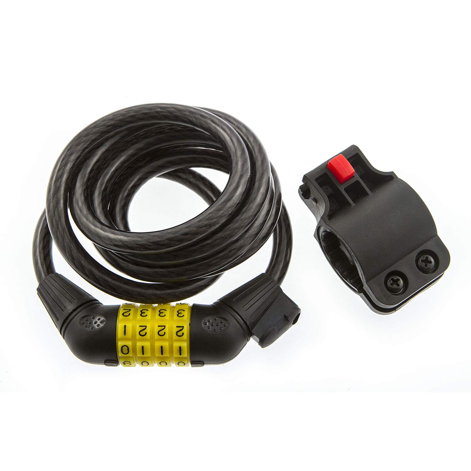 Sterling 101C 10mm x 1.5m Combination Locking Bike Lock Cable with Self Coiling/Bracket