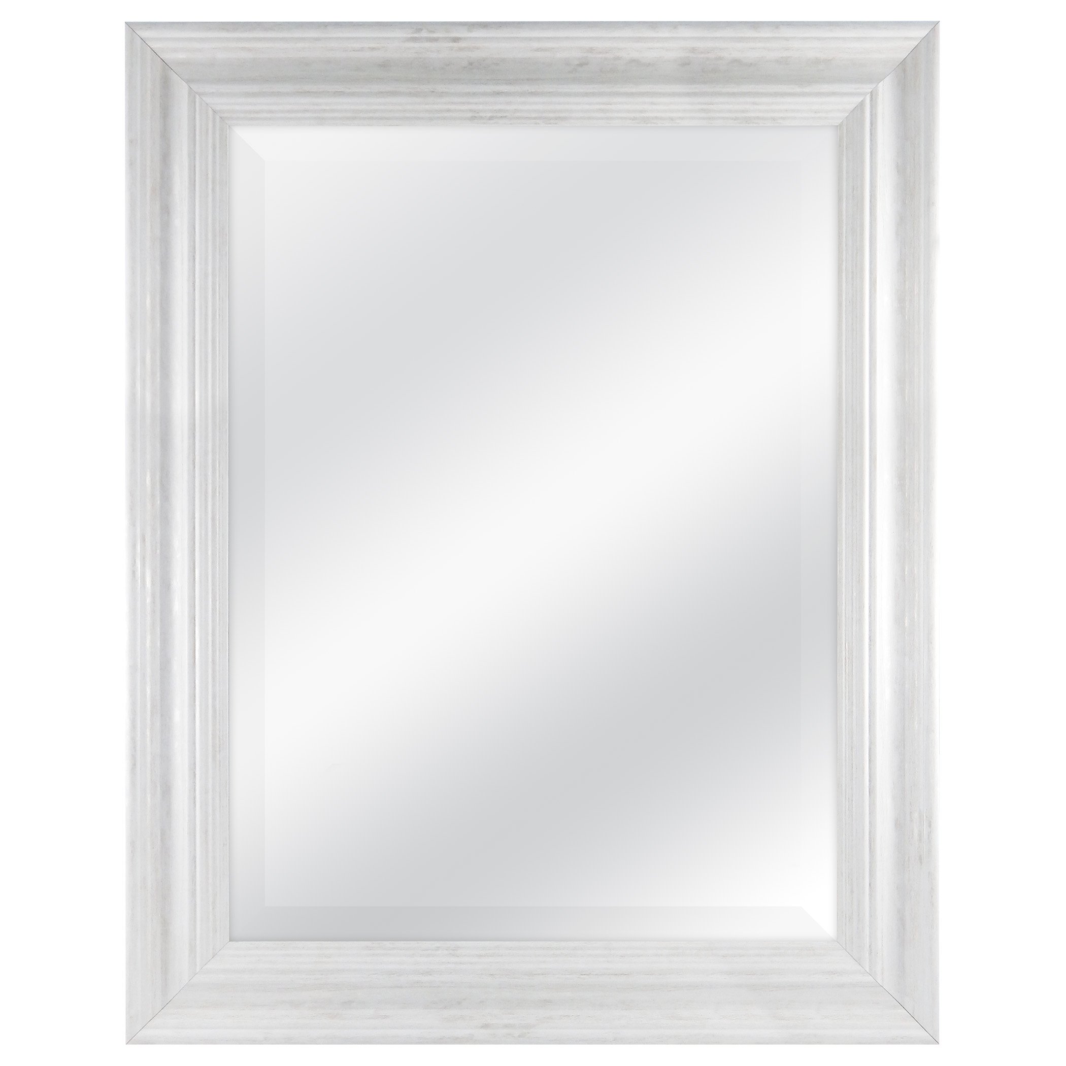MCS 18 by 24 inch Scoop Mirror, 23.5 by 29.5 inch Outside Dimension, White Wash Finish 20547 Image