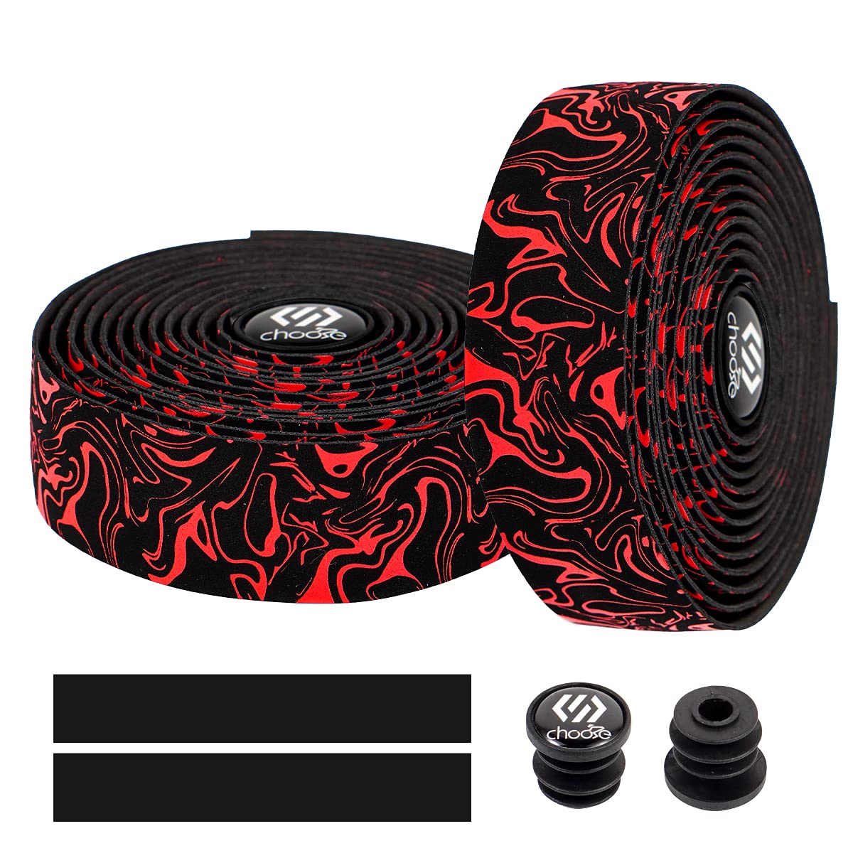 Chooee Road Bike Handlebar Tape,2PCS Bicycle Bar tape,Red.