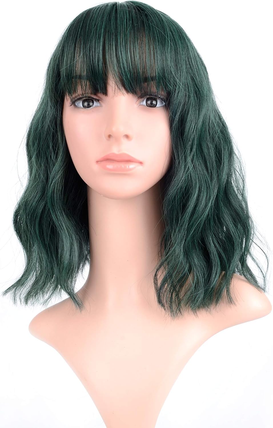 VCKOVCKO Short Wavy Wig With Air Bangs Women's Shoulder Length Synthetic Cosplay Pastel Bob Wig for Girl Colorful Costume Wigs (12" - Image 4
