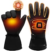 MMlove Heated Gloves, Waterproof Touchscreen Rechargeable Heated Gloves for Men Women, Battery Powered Outdoor Hand Warmers for Motorcycling Camping Fishing Skiing
