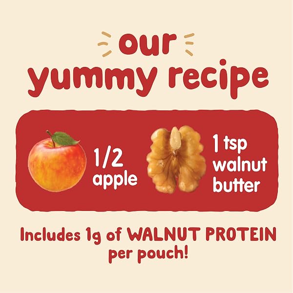 HAPPY BABY ORGANICS NUTTY BLENDS ORGANIC APPLES WITH 1 TSP WALNUT BUTTER 3 OZ POUCH (PACK OF 8)