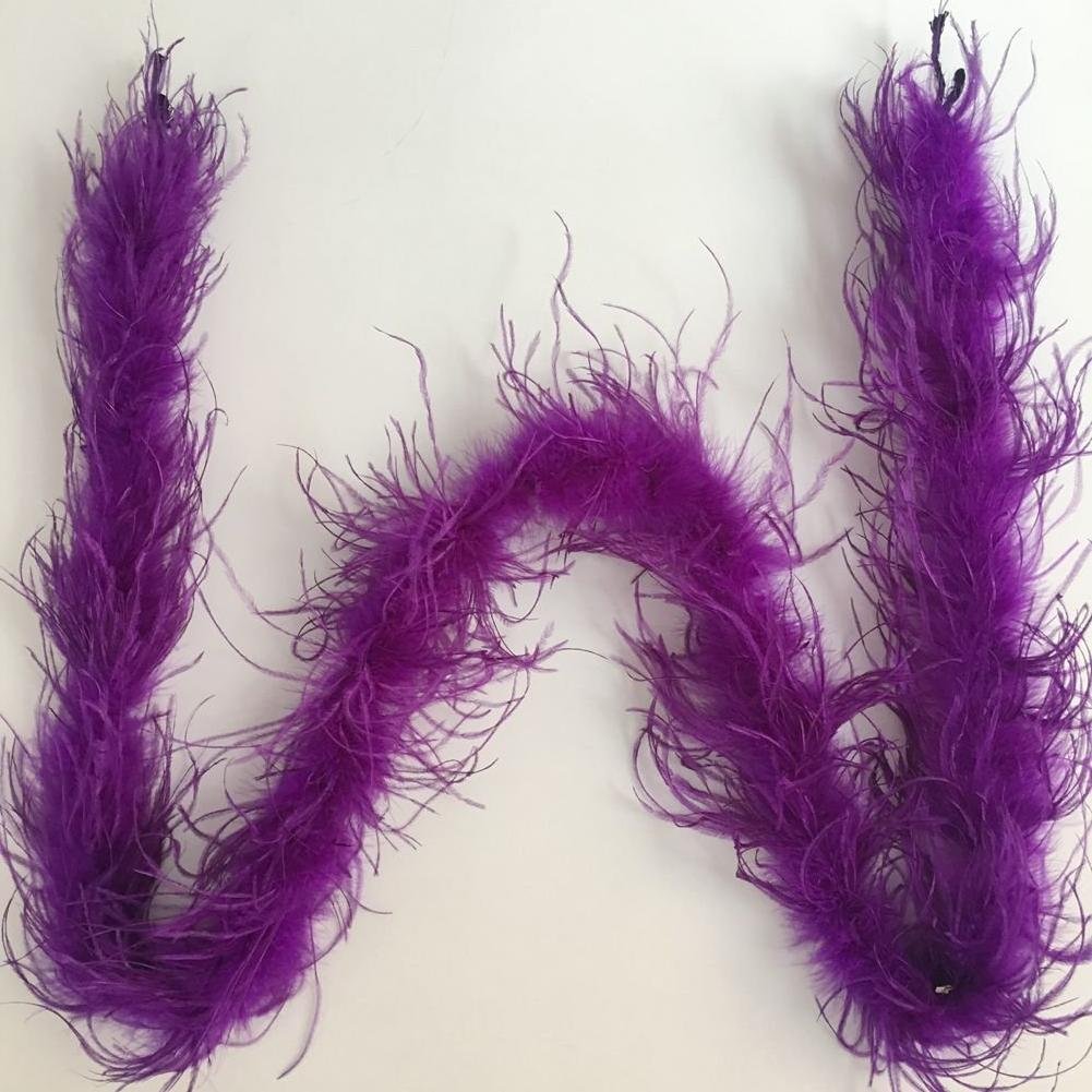KOLIGHT Pack of 1.8m Dyed Ostrich Feather Boa Scarf DIY Home Wedding Party Office Clothing Accessories Decoration (Purple)