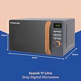 Russell Hobbs RHMD714G 17L 700W Digital Microwave Scandi Grey Wood Handle view 2