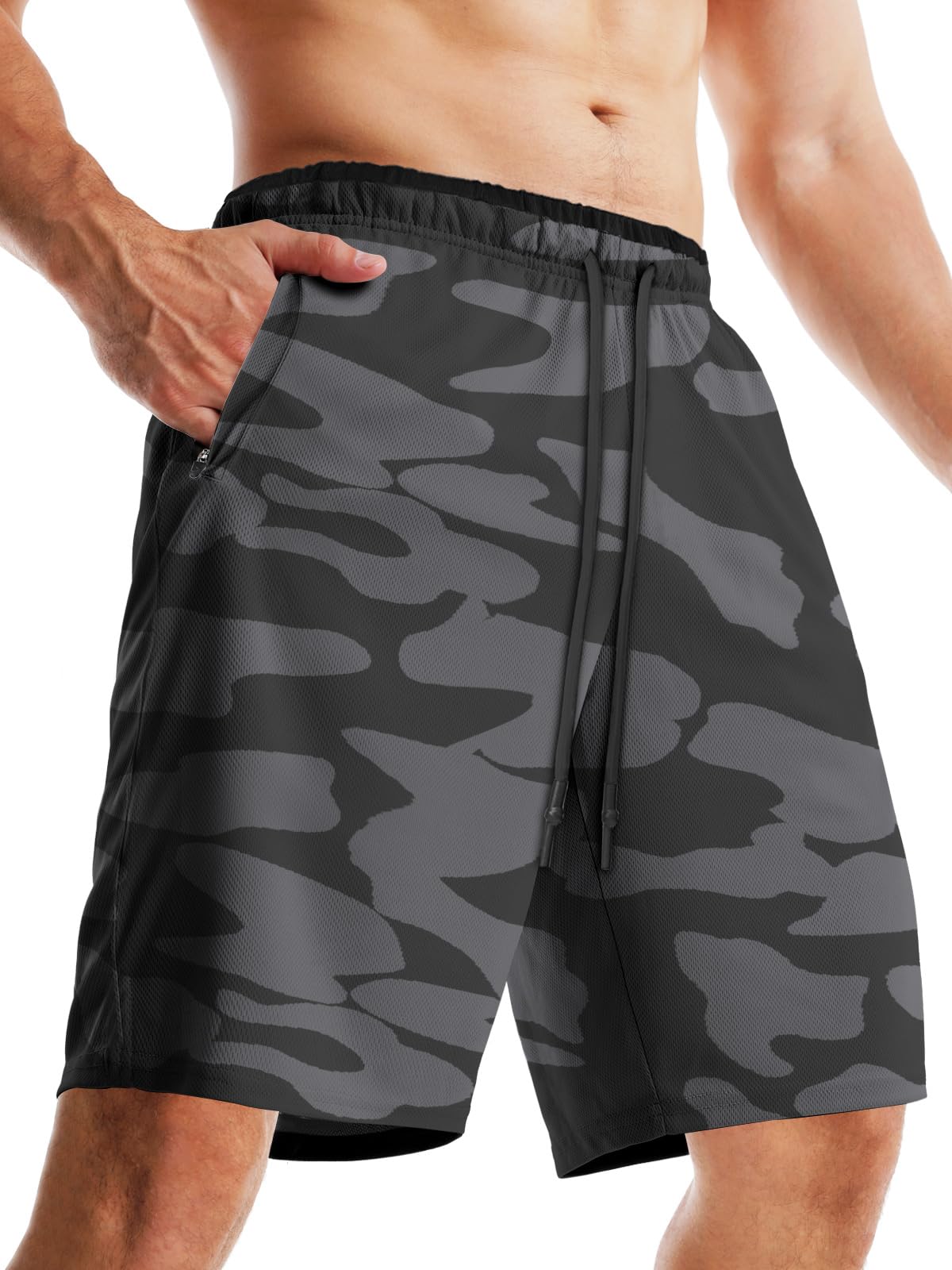 Photo 1 of ** UNKNOWN SIZE***Aolesy Men's Basketball Shorts with Zipper Pockets Lightweight Quick Dry 10 Inch Workout Shorts for Men Athletic Gym