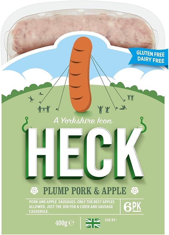 Heck Plump Pork and Apple Sausages Gluten and Dairy Free 6 Pack