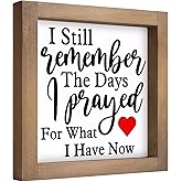 pechpell I Still Remember The Days I Prayed Sign, 6 Inch Wooden Christian Home Decor, Rustic Bible Verse Wall Art for Table Shelf Desk Office Kitchen Bathroom Farmhouse Decorations