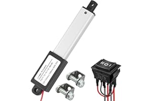 SZAWINLI AWINLI Mini 12V 4 Inch Linear Actuator,Speed 15mm/s,13.4 lb /60N Waterproof Metal Microactuator with Remote Lever Switch Mounting Bracket,for Coop Doors,Robots (Silver 100mm)