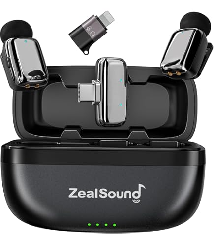 Micro Cravate Sans Fil 2 Émetteurs - Microphone Lavalier Bluetooth Pour IPhone Android PC IPad