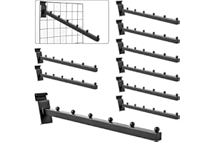 POKOTO 6 Ball Waterfall for Grid Wall and Wire Grid Wall Hangers Gridwall Hooks for Displaying Grid Wall Accessories Clothing Retail Shirt Housewares Rack Vendor Events (10, Black,15.75 Inch)