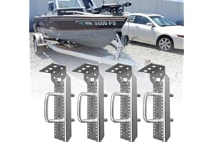 Noliven 4 Pcs 8 inch Galvanized Swivel Top Bunk Bracket Kit with Hardware, for 3"x3", 2"x3", 1.5"x3" Boat Trailer Bunk Bracke