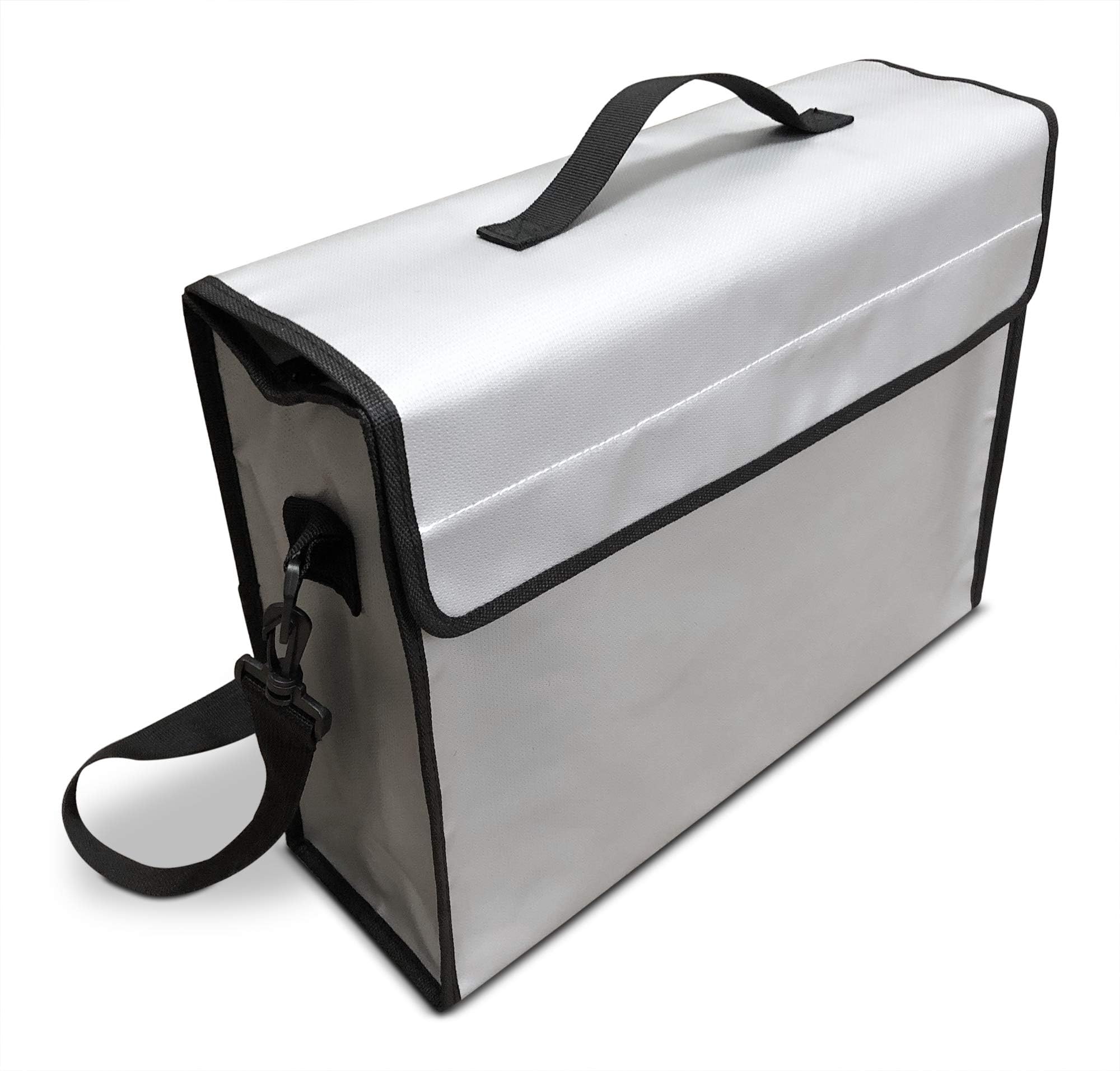 Large (15"x12"x5" Inch) Fireproof Bag 2000°F for Documents and Money by SlayMonday - Non Itchy, Strong Double Layer Heat Protection - XL Fire and Water Resistant Case to Protect Jewelry, Cash, Files