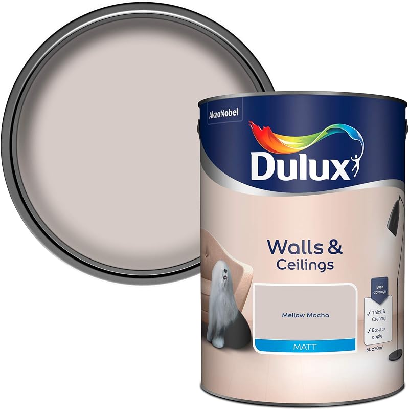 Dulux Walls & Ceilings Matt Emulsion Paint Mellow Mocha 5L