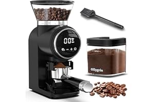 OLLYGRIN Coffee Grinder Electrical, Conical Burr Coffee Beans Grinder with 30 Grinding Settings, Touchscreen Burr Mill Grinder for Home Use with 2-12 Cups