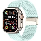 Braided Stretchy Band Compatible with Apple Watch Bands 38mm 40mm 41mm 42mm 44mm 45mm 46mm 49mm Women Men, Soft Nylon Solo Loop Magnetic Sport Strap for iWatch Series 11 10 9 8 7 6 5 4 3 2 1 SE Ultra