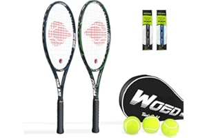 WOED BATENS Adult 2 Player Tennis Racket Perfect for Beginner and Professional Players, 27” Speed Tennis Racquet Include Overgrips, Tennis Bag, Vibration Dampes, Covers