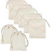 HRX Package 20pcs Little Muslin Bags 3x4 inches, Double Drawstring Cotton Jewelry Pouches Empty Sachet for Mini Gift Party Favors DIY