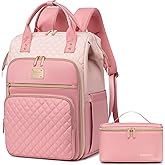 Otevan Lunch Backpack for Women, 15.6 inch Laptop Backpacks for Womens, Work Backpacks with Lunchbox,Insulated Back pack Cooler,Teacher Nurse Travel Backpack for Women