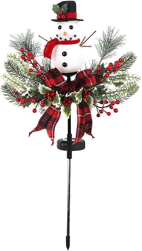 Solar Christmas Yard Decorations, Outdoor LED Solar Powered Candle Xmas