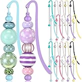 Dunzoom 20 Pcs Beadable Bookmarks DIY Metal Blank Bar Bookmark for Beads Modern Bead Craft Jewelry Pendant Charm Gift for Book Lovers Student Teacher Office Supplies (Multi Color)