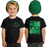 MULOIUDZ Toddler Boys St Patrick's Day Shirts Baby One Lucky Dude T-Shirt Clover Tees Shamrock Outfit Short Sleeve Tops 1-6T