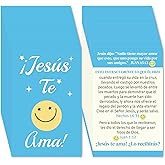Fankya 240pcs Spanish Christian Valentines Cards Gospel Tracts Religious St. Valentine Romans Road Salvation Tracts Jesus Loves You Bible Cards for Evangelism Easter (Jesus Te Ama 3)