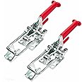 POWERTEC 2PK Toggle Clamp, 2000 lbs Holding Capacity, 40341 Self-Lock U-Bolt Adjustable Latch w/Antislip Hand Grip for Woodworking Jigs & Fixtures, Smoker, Tire Carrier, Tool Box, Cabinet (20340)