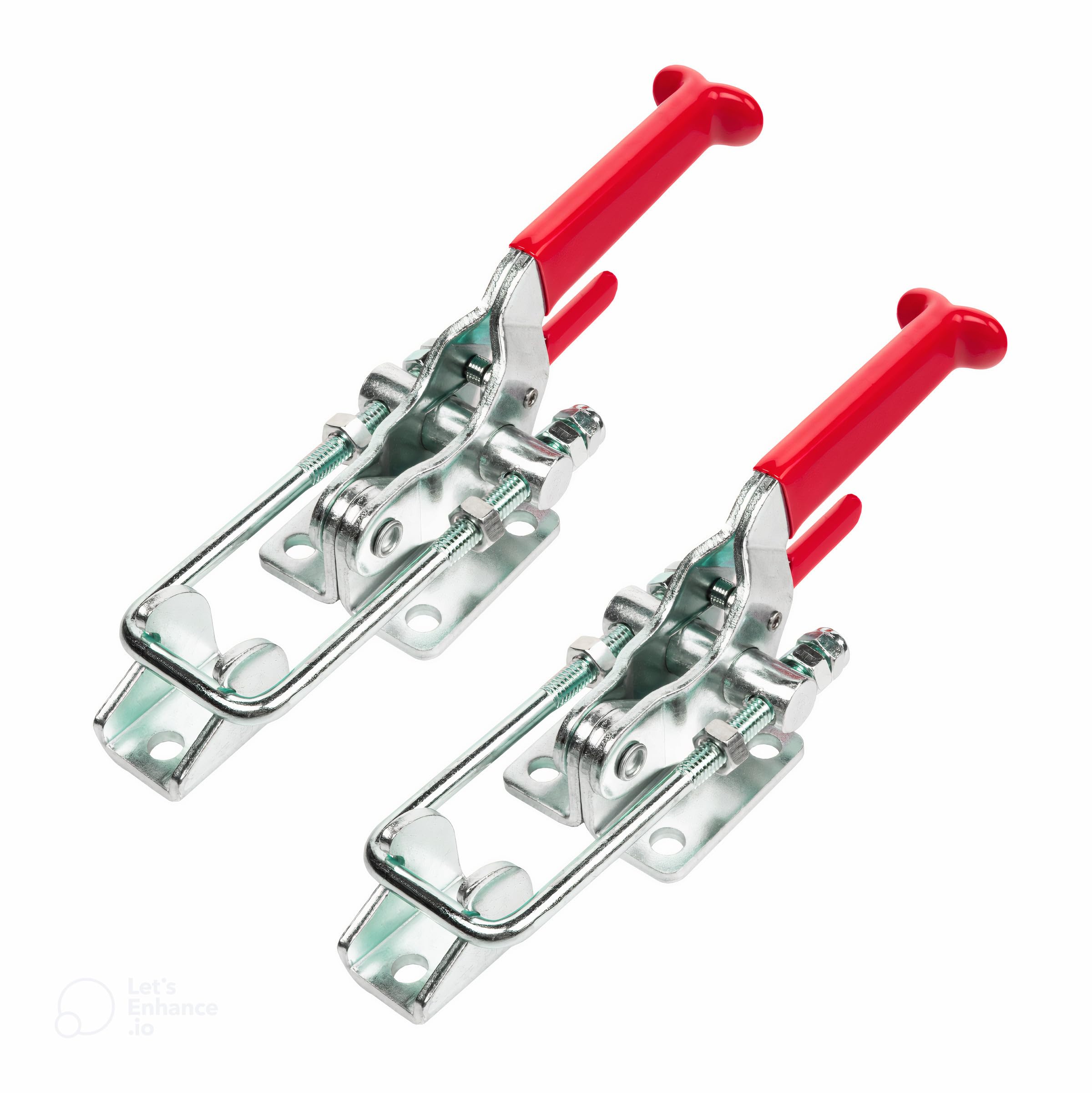 Photo 1 of POWERTEC 2PK Toggle Clamp, 2000 lbs Holding Capacity, 40341 Self-Lock U-Bolt Adjustable Latch w/Antislip Hand Grip for Woodworking Jigs & Fixtures, Smoker, Tire Carrier, Tool Box, Cabinet (20340)