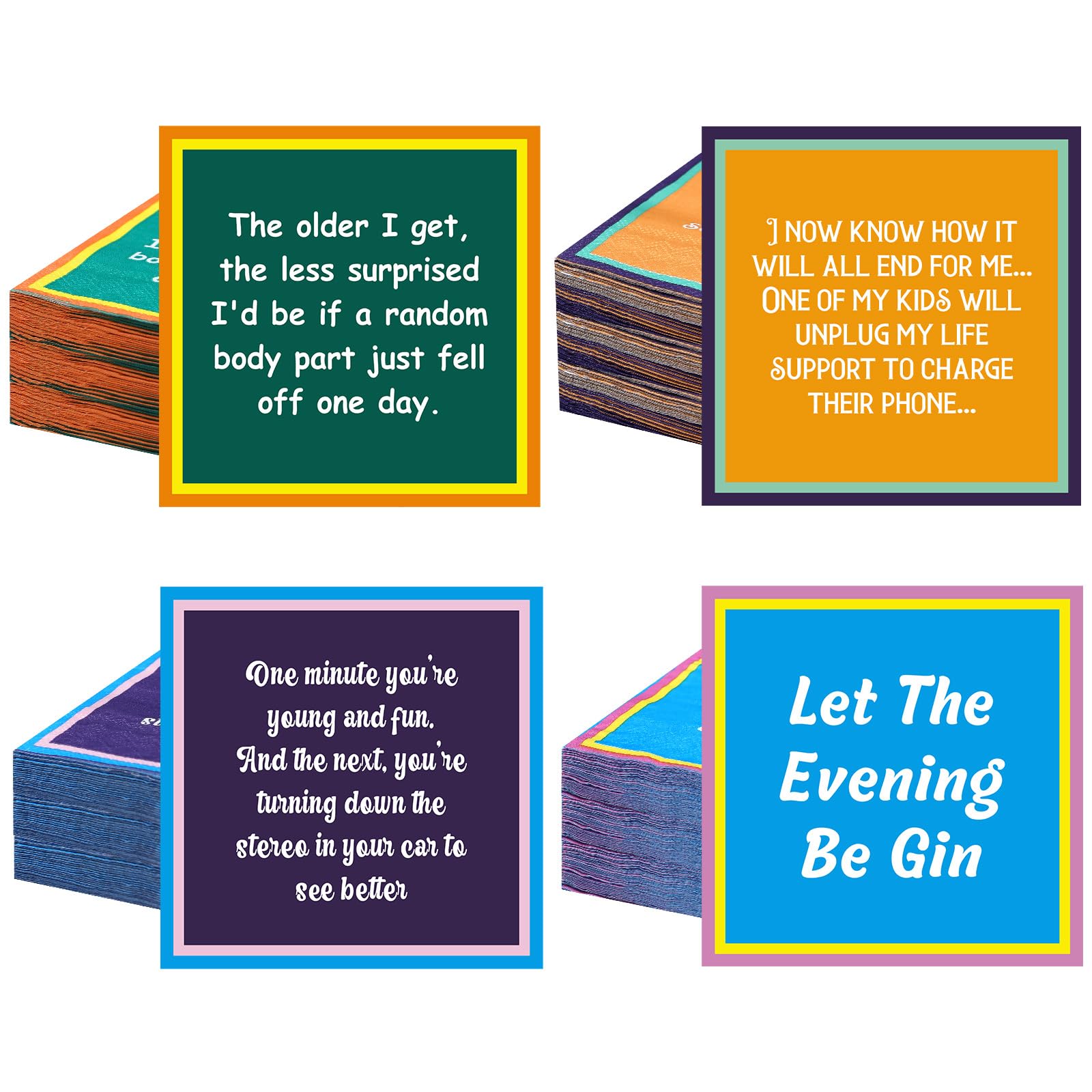 Photo 1 of 100 Pcs Funny Cocktail Napkins with Humor Sayings 5 x 5 Fun bar Beverage Paper Cocktail Napkins Adult Disposable Decorative for Wedding Birthday Picnic Party