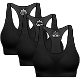 Racerback Sports Bras for Women with Pads - High Impact Athletic Tank Tops for Yoga and Workout Brassieres Bra