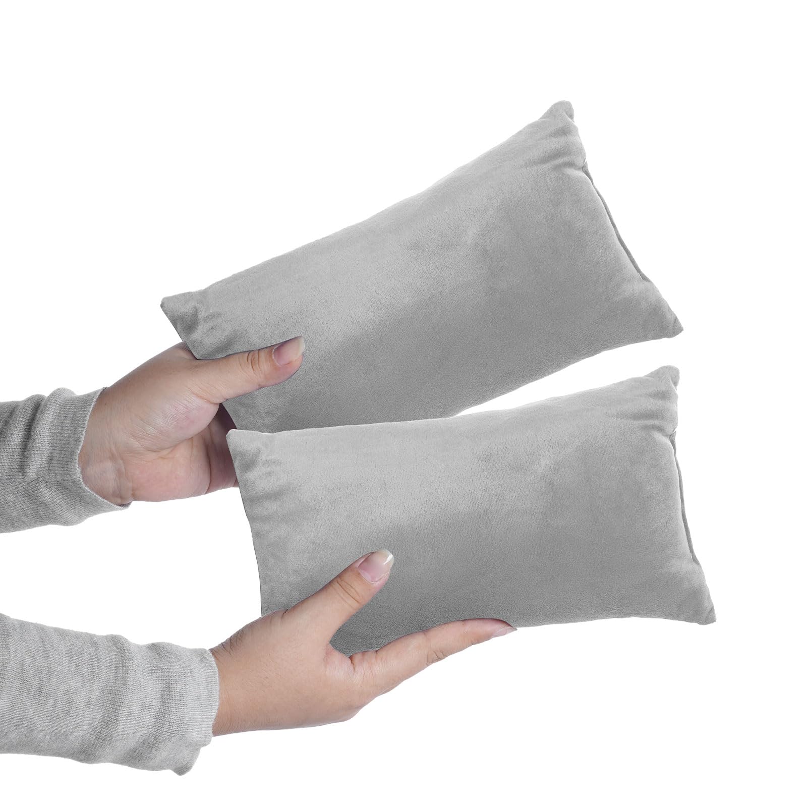 Photo 1 of Marrywindix Tiny Pillow 2 Pack Small Decorative Pillow 11 x 6 in Travel Pillows Soft Pet Pillow for Pet Camping Travel Sleeping Bed Sofa Neck Knee Wrist Support (Grey)