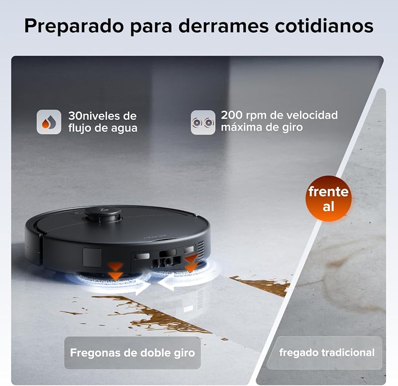 Qrevo 2 Pro Set Robot Aspirador Succión Extrema de 25000 Pa,Negro