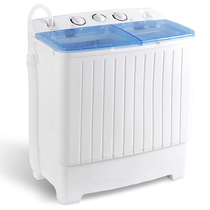 SUPER DEAL 5th Generation Mini Compact Twin Tub Washing Machine 17.6lbsÂ Washer and Spinner 2IN1 Ideal for Dorms, Apartments, RV, Camping best portable washers